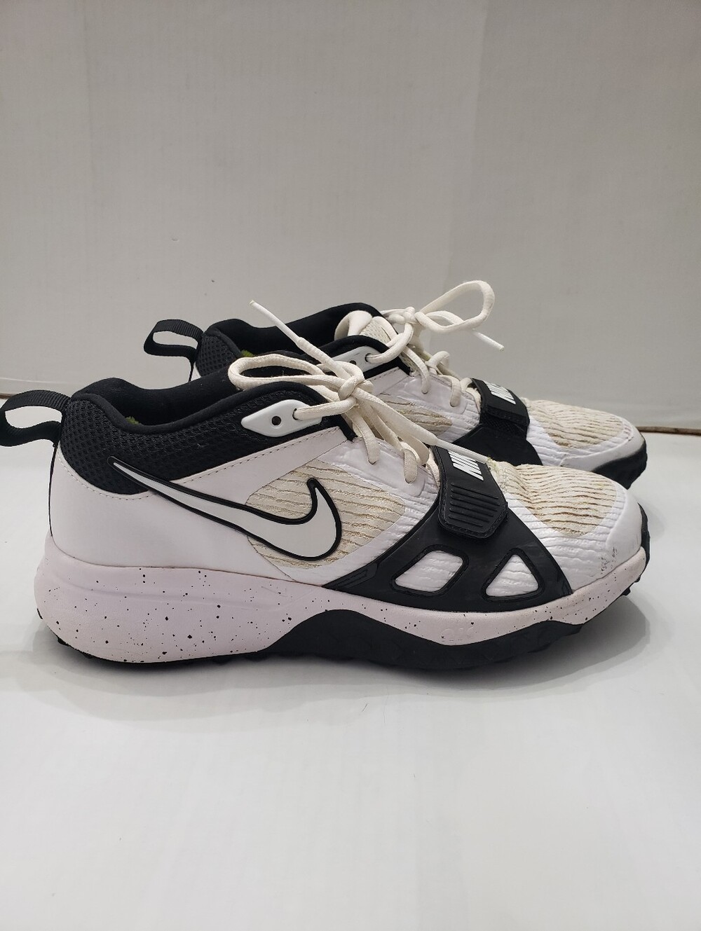 Nike Air Zoom Diamond Elite Turf Baseball Shoes White Black Size 7.5 2024